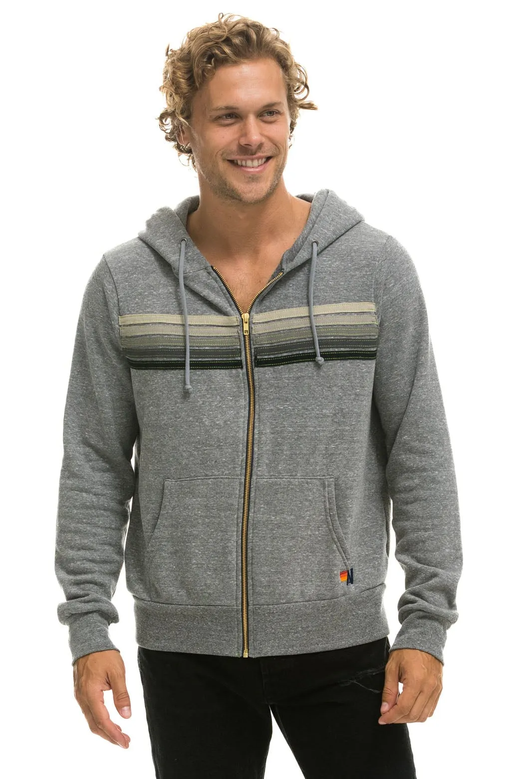 Jacket 5 Stripe Hood Hdrs5 Heather-Grey-Grey