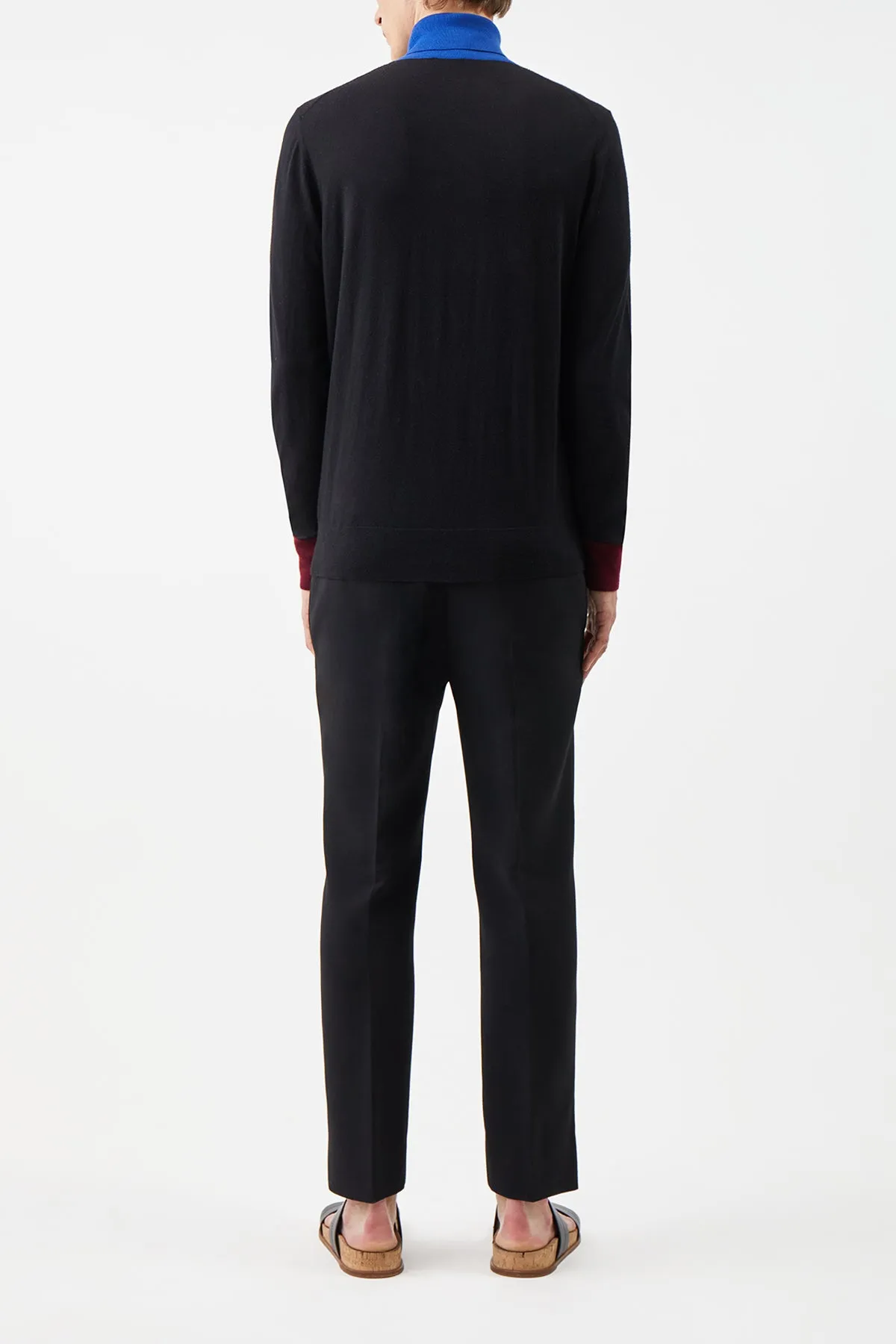 Jermaine Knit Turtleneck in Tricolor Merino Wool