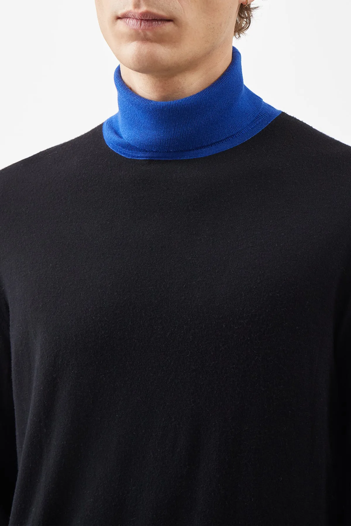 Jermaine Knit Turtleneck in Tricolor Merino Wool