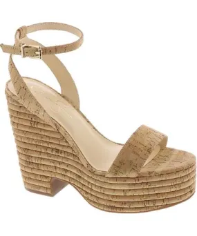 Jessica Simpson Womens Cork Ankle Strap Wedge Sandals