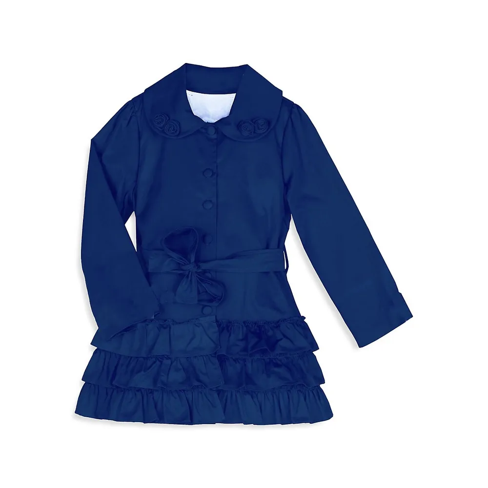 Joe Ella Girls Ruffle Belted Coat