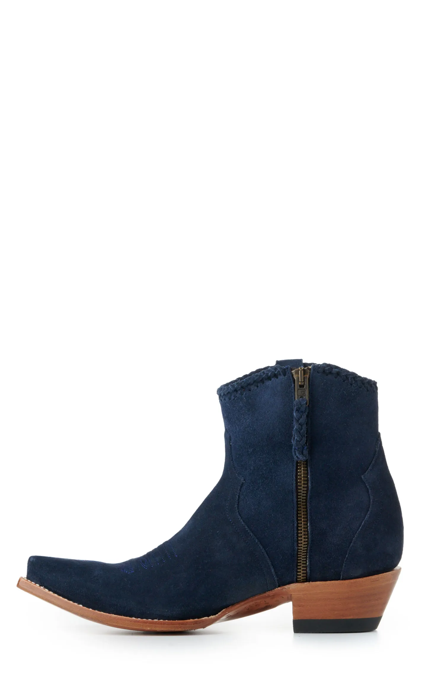 JRC & Sons Women's Morgan Water-Resistant Suede Snip Toe Booties in Navy