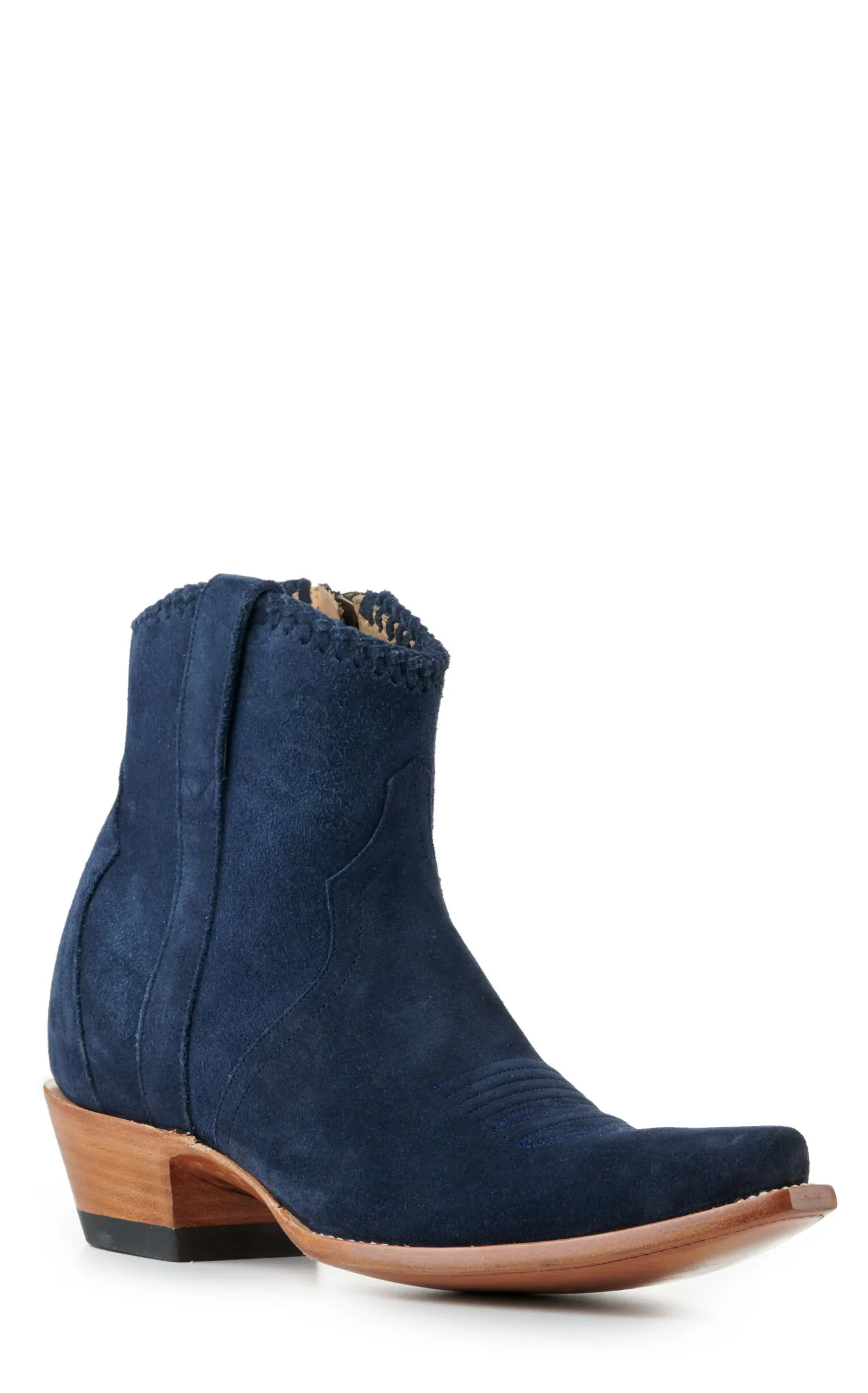 JRC & Sons Women's Morgan Water-Resistant Suede Snip Toe Booties in Navy