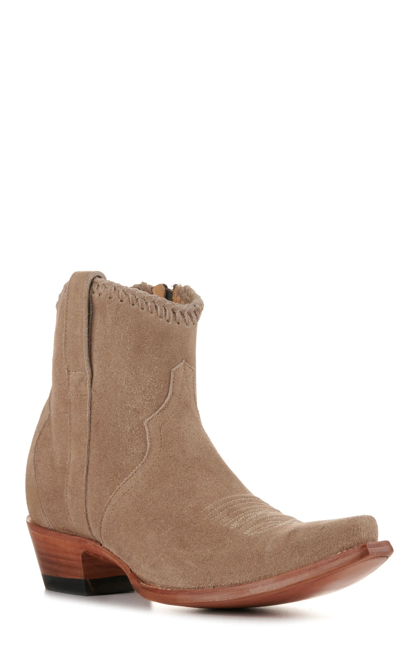 JRC & Sons Women's Morgan Water-Resistant Suede Snip Toe Booties in Sand