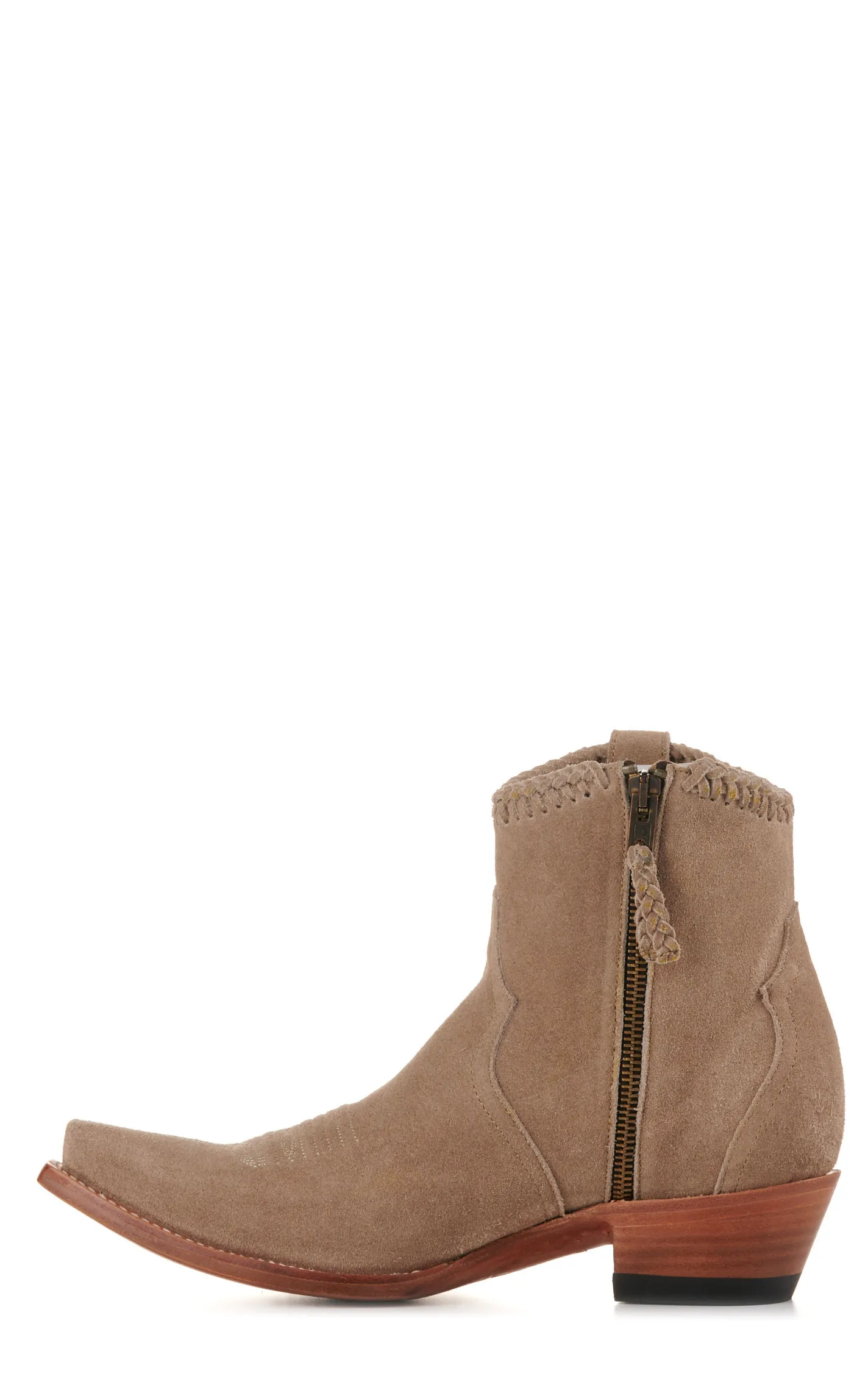 JRC & Sons Women's Morgan Water-Resistant Suede Snip Toe Booties in Sand