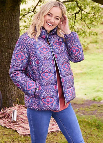 Kaleidoscope Printed Reversible Puffer Coat | Grattan