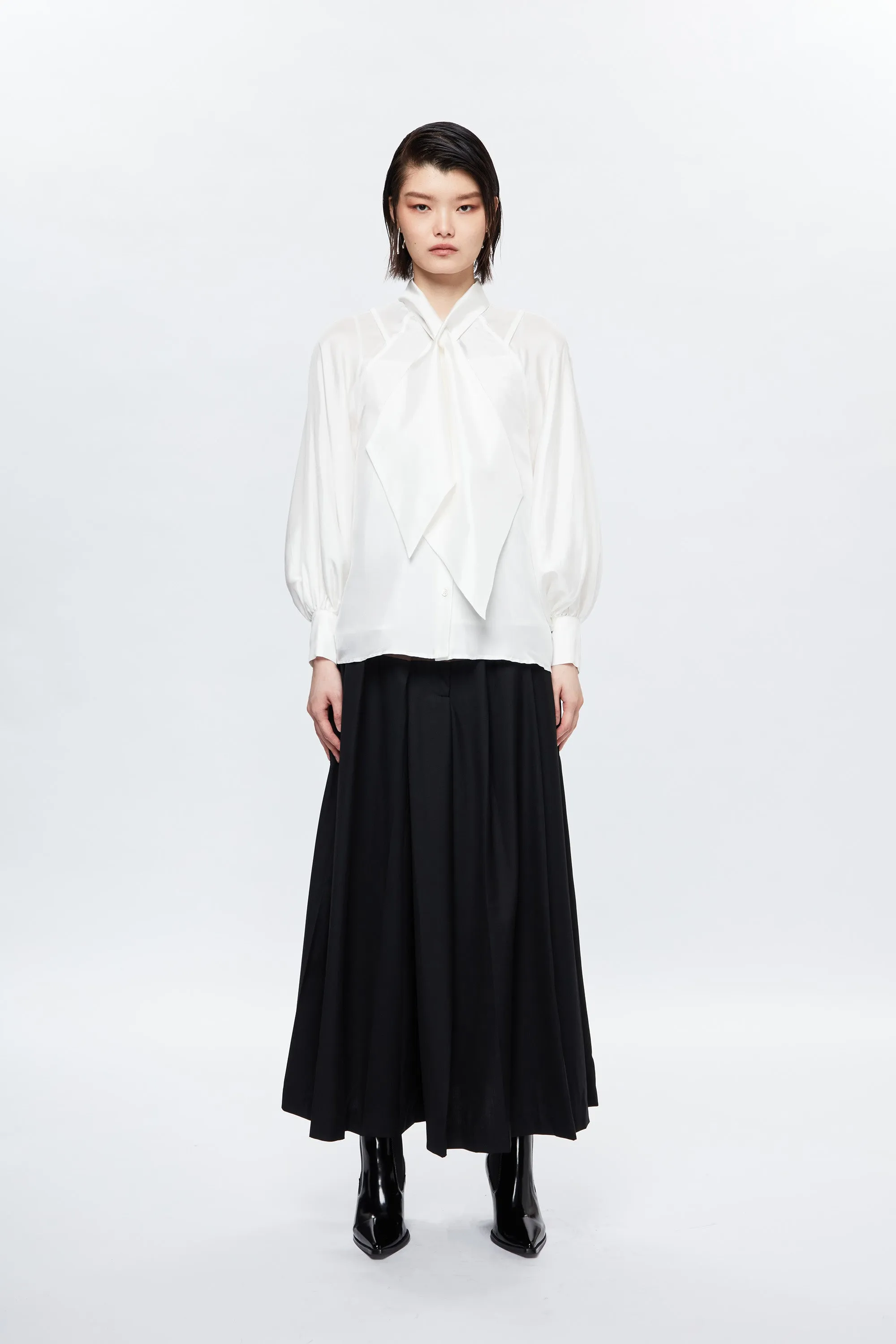 KEIKOGI Silk Blouse - White