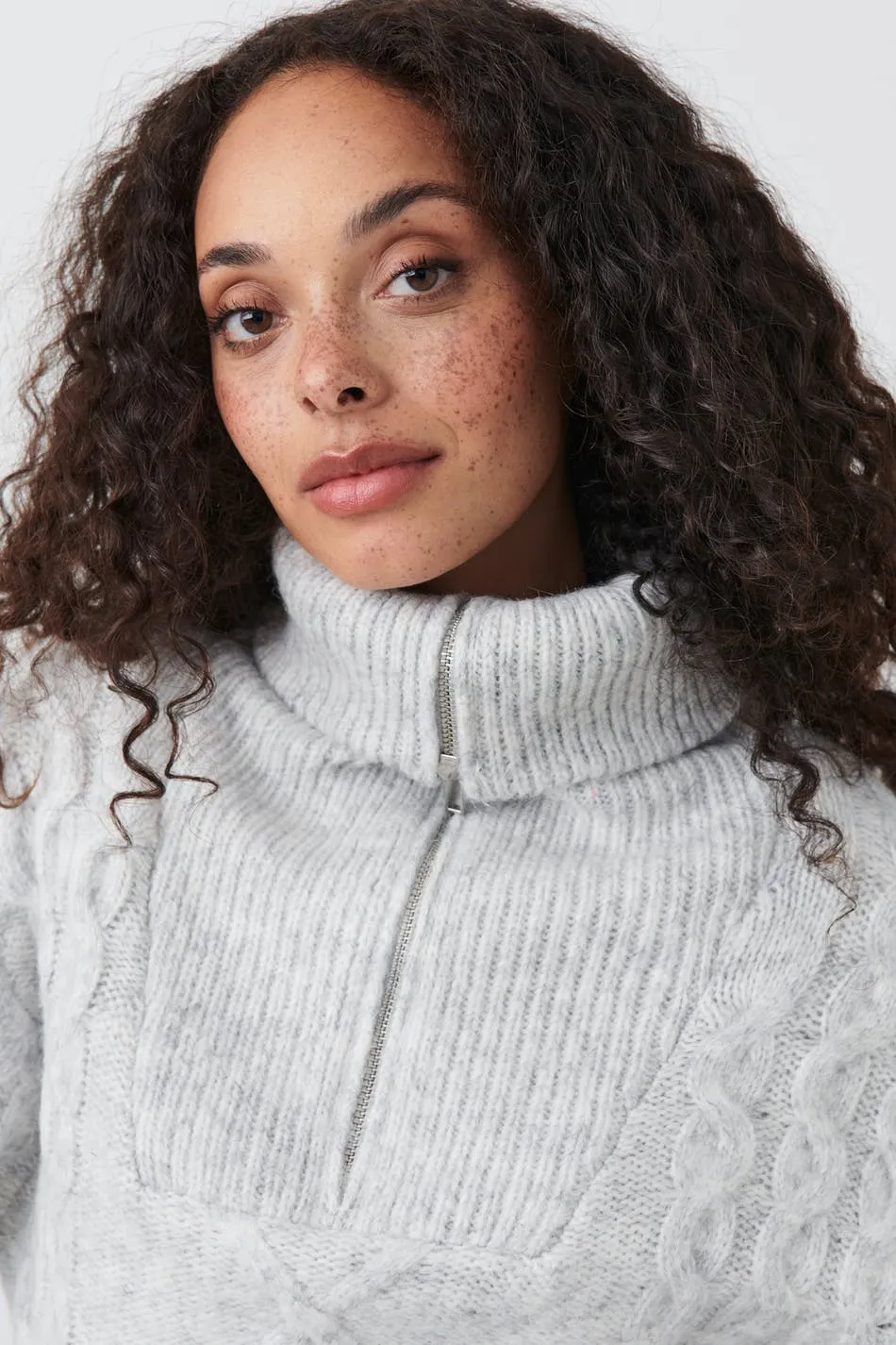 Knitted zip sweater