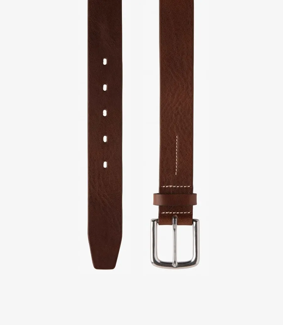 Loake Cheltenham Leather Belt - Dark Brown