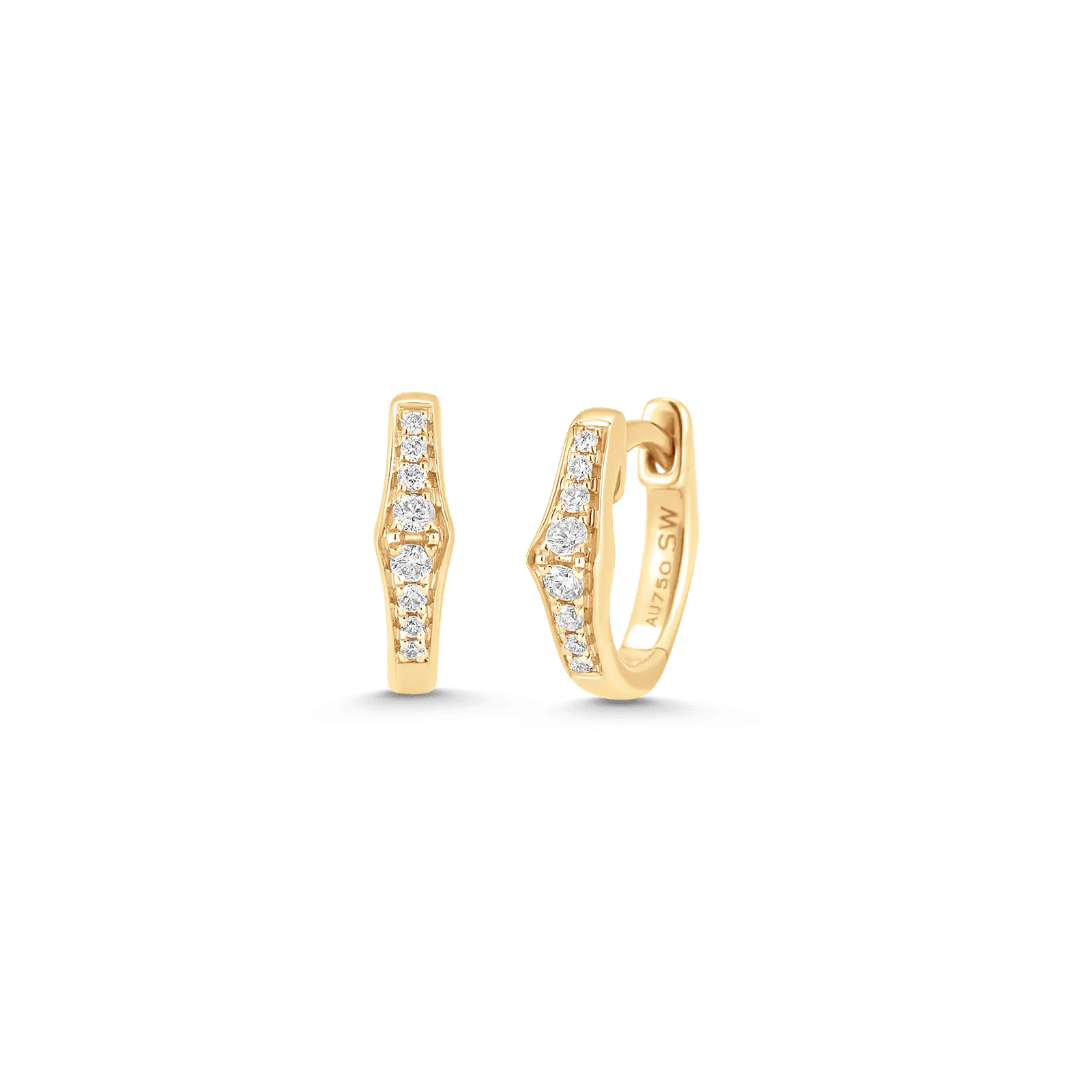 Lucia Diamond Cluster Huggie Earrings