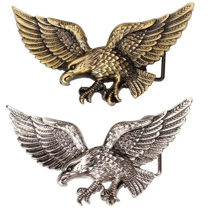 Men and Women Golden Flying Eagle Hawk Punk Rock Metal Buckle Belt