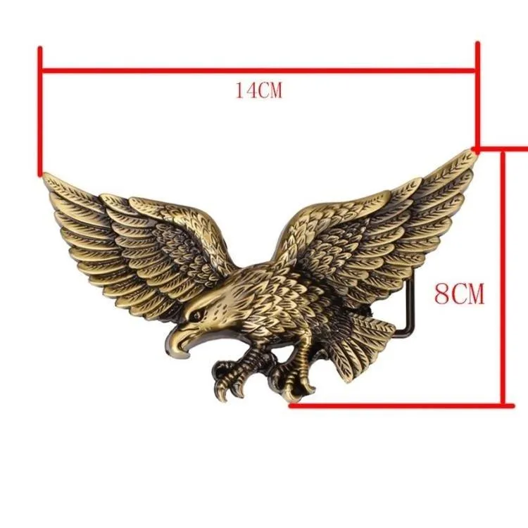 Men and Women Golden Flying Eagle Hawk Punk Rock Metal Buckle Belt