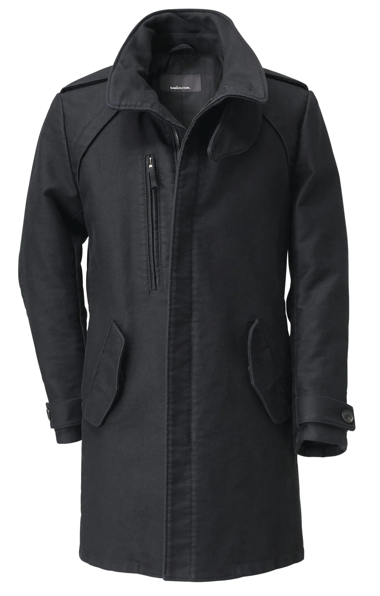 Men coat twisted double pilot, Black | Manufactum