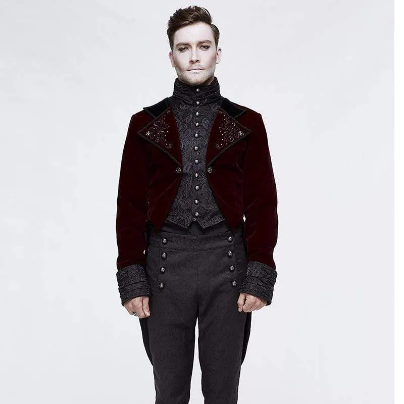 Men's Goth Jacquard Short Dovetail Coat