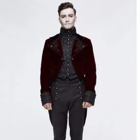 Men's Goth Jacquard Short Dovetail Coat