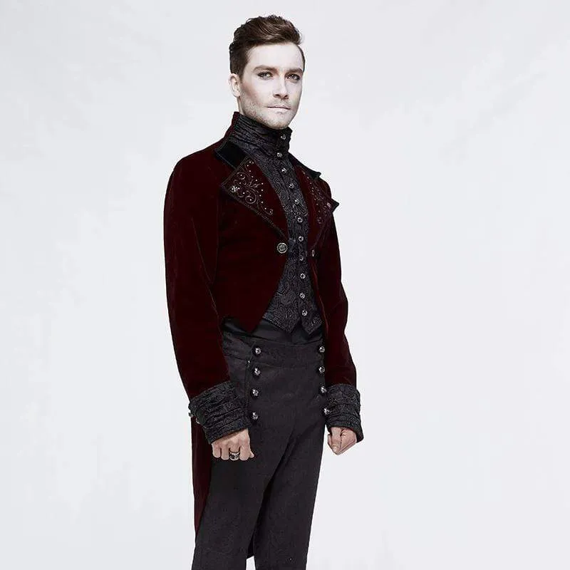 Men's Goth Jacquard Short Dovetail Coat