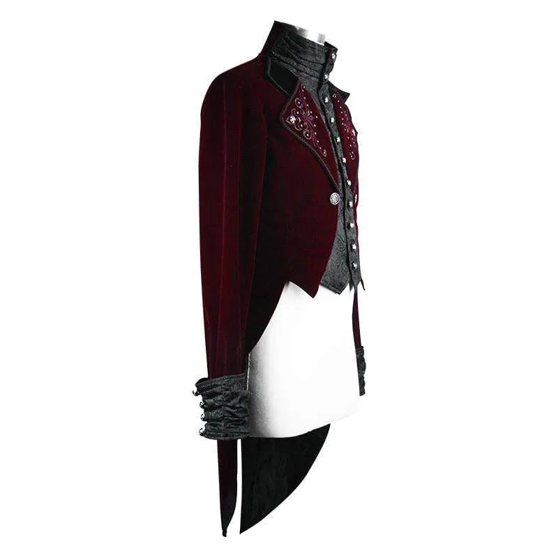 Men's Goth Jacquard Short Dovetail Coat