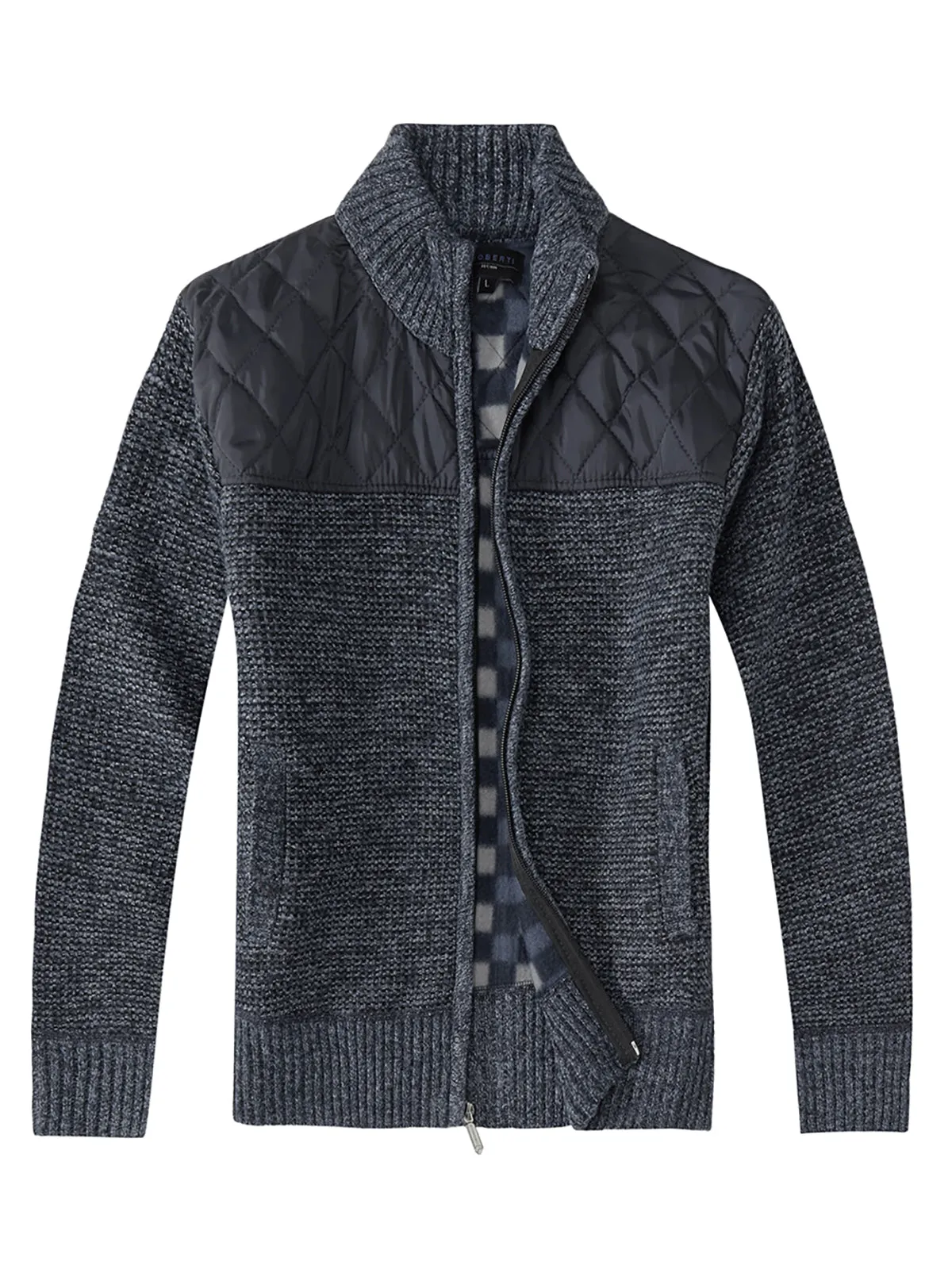 MEN'S KNITTED FULL ZIP CARDIGAN SWEATER