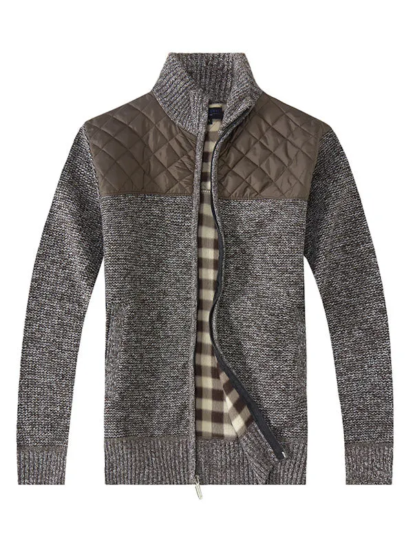 MEN'S KNITTED FULL ZIP CARDIGAN SWEATER