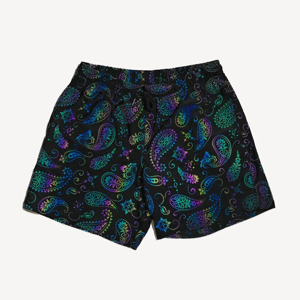 Mens Paisley Reflective Shorts