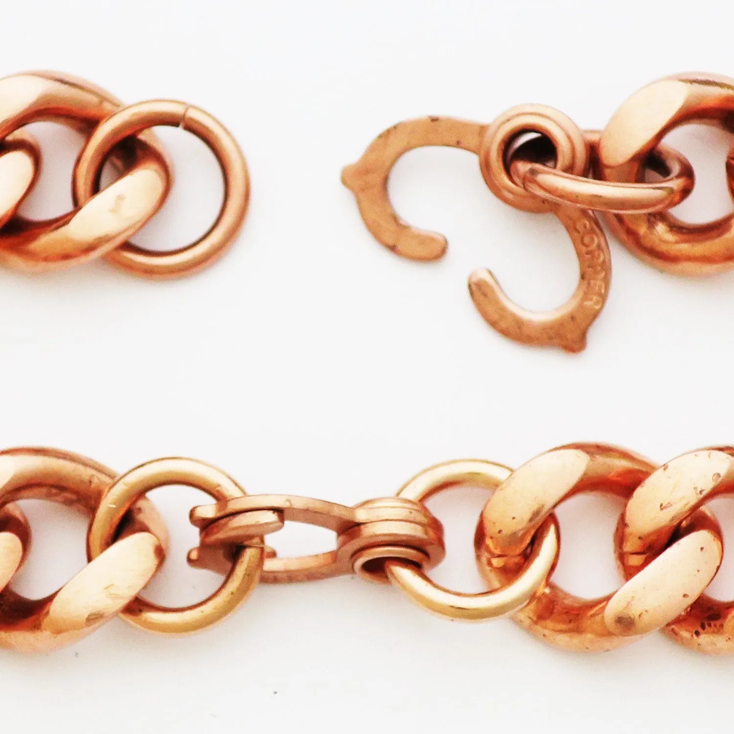 Men's Super Chunky 16mm Copper Cuban Curb Chain Set SET162 Solid Copper 18 Inch Copper Necklace Matching Bracelet Chain