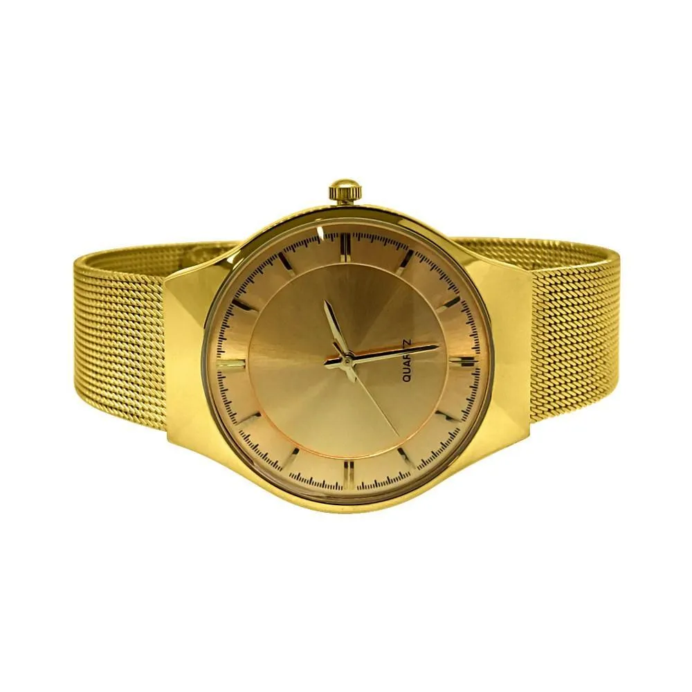 Mesh Band All Gold Modern Watch