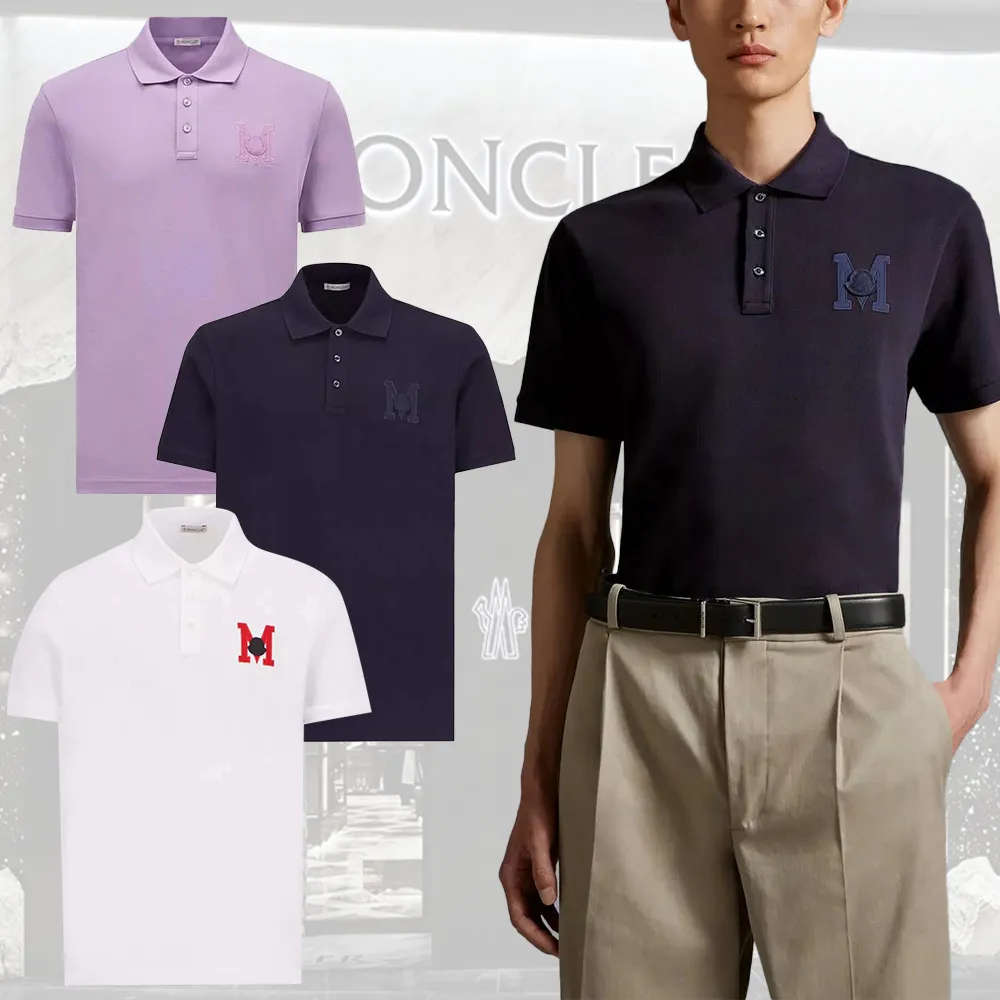 MONCLER  |Embroidered Monogram Polo Shirt