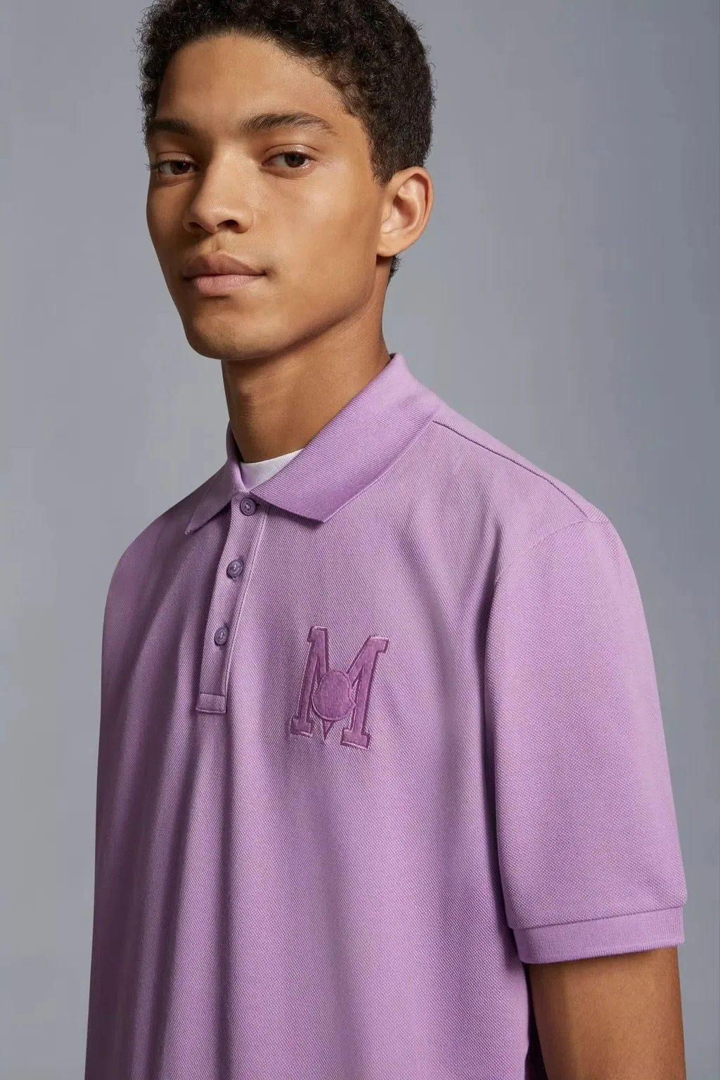 MONCLER  |Embroidered Monogram Polo Shirt