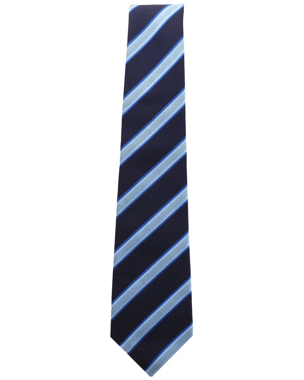 Navy and Blue Striped Silk Tie