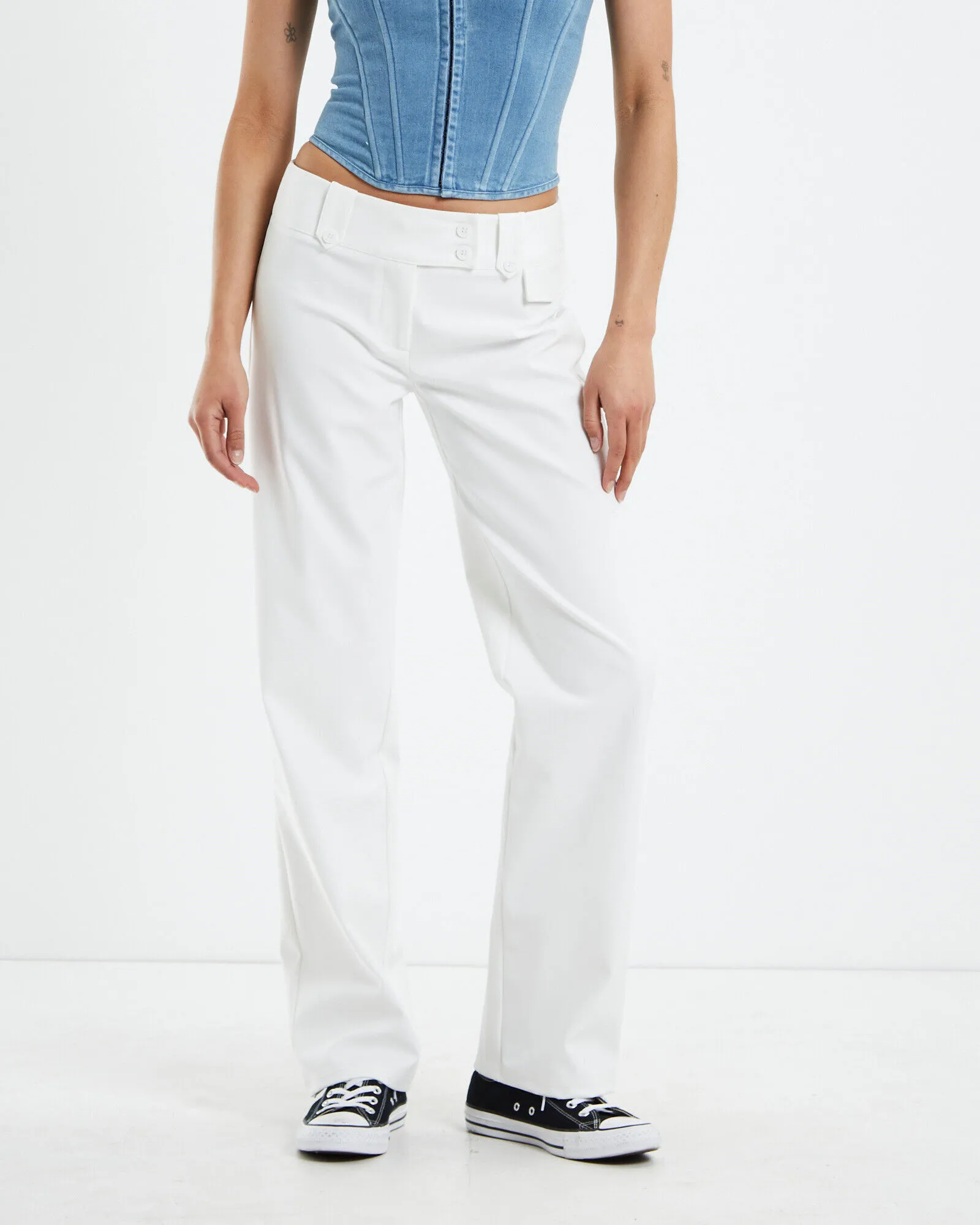 Neon Hart Jaylee Low Rise Pants White