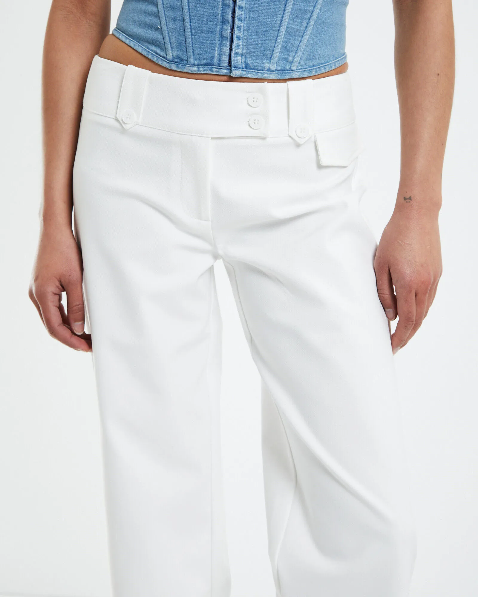 Neon Hart Jaylee Low Rise Pants White