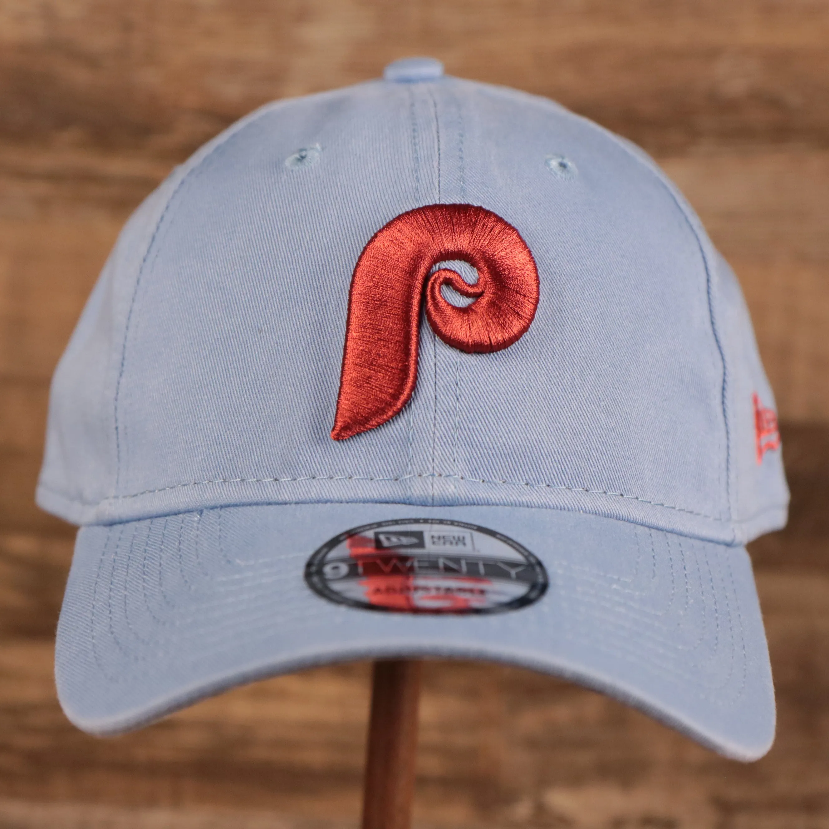 NEW ERA | PHILADELPHIA PHILLIES |  COOPERSTOWN PHILLIES LOGO FRONT | CUSTOM CAP | VINTAGE LOGO CAROLINA BLUE WITH CARDINAL LOGO 