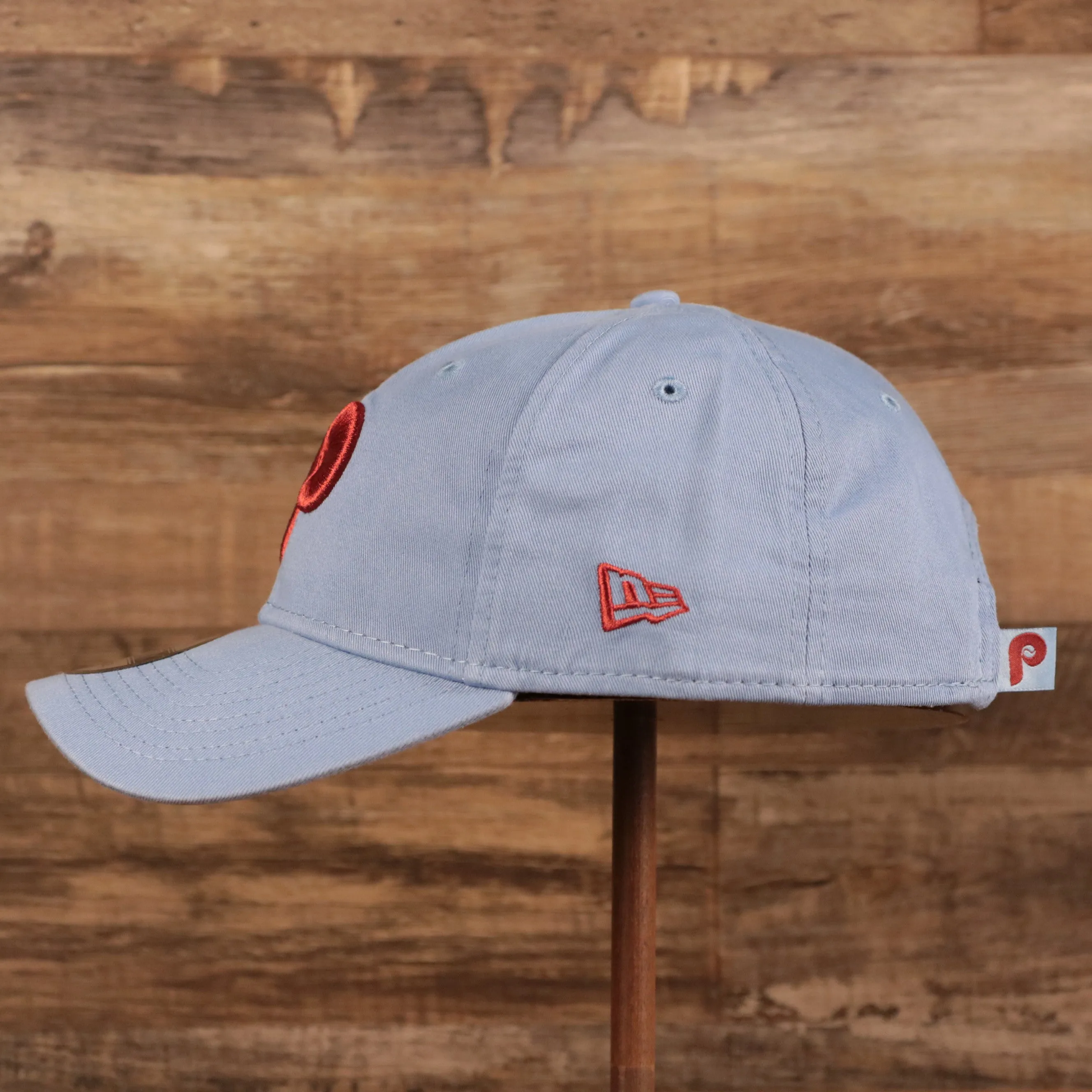 NEW ERA | PHILADELPHIA PHILLIES |  COOPERSTOWN PHILLIES LOGO FRONT | CUSTOM CAP | VINTAGE LOGO CAROLINA BLUE WITH CARDINAL LOGO 