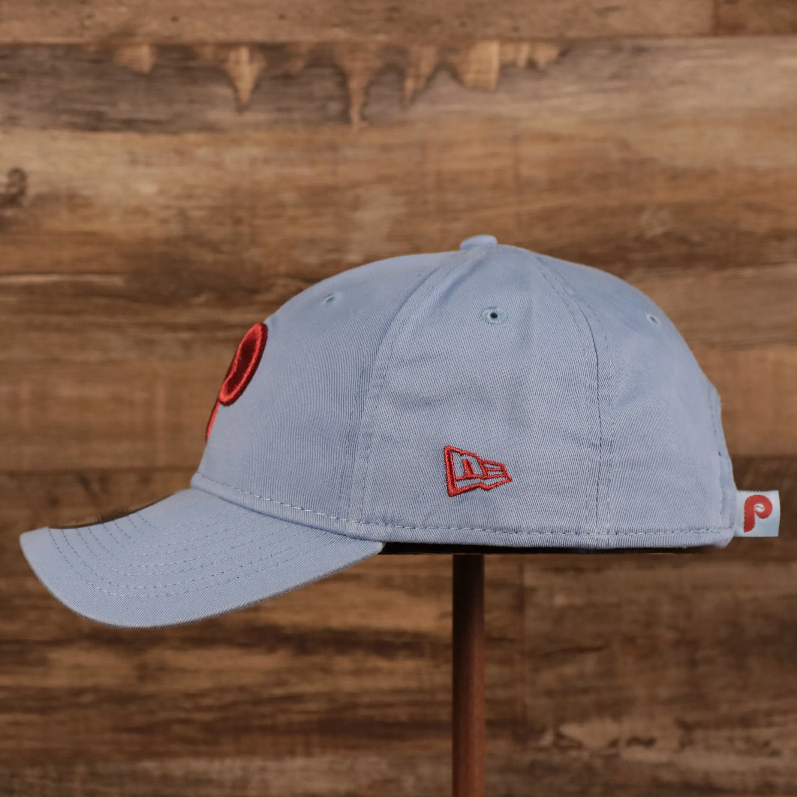 NEW ERA | PHILADELPHIA PHILLIES |  COOPERSTOWN PHILLIES LOGO FRONT | CUSTOM CAP | VINTAGE LOGO CAROLINA BLUE WITH CARDINAL LOGO 