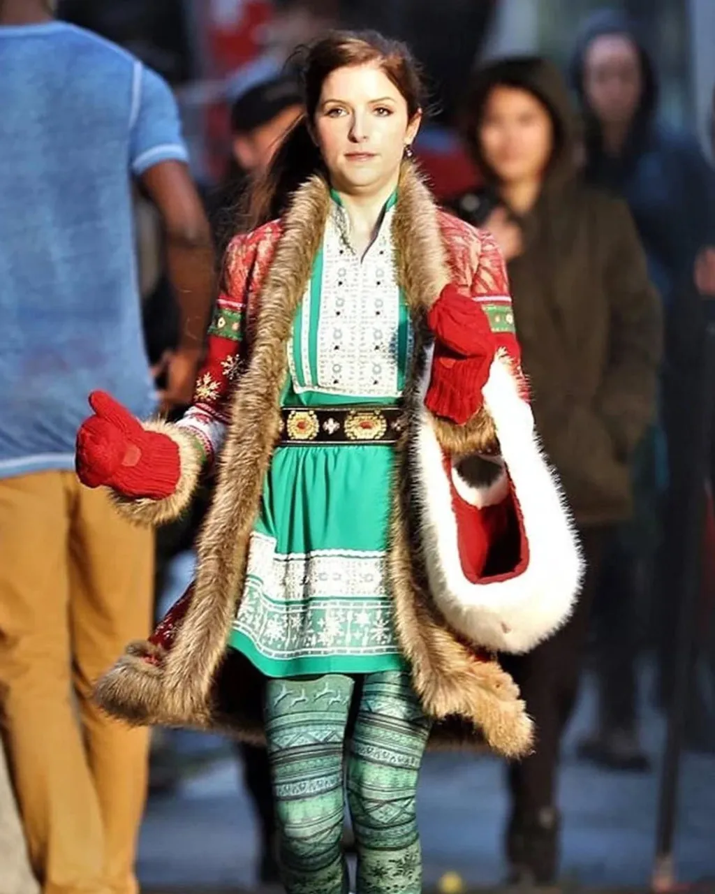 Noelle Anna Kendrick Red Christmas Coat