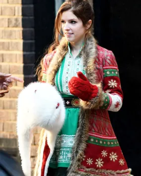 Noelle Anna Kendrick Red Christmas Coat