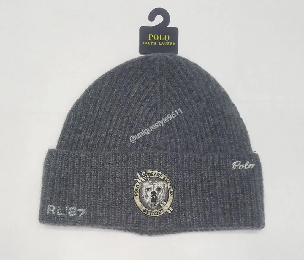 Nwt Polo Ralph Lauren Grey Polo Ski Team Skully