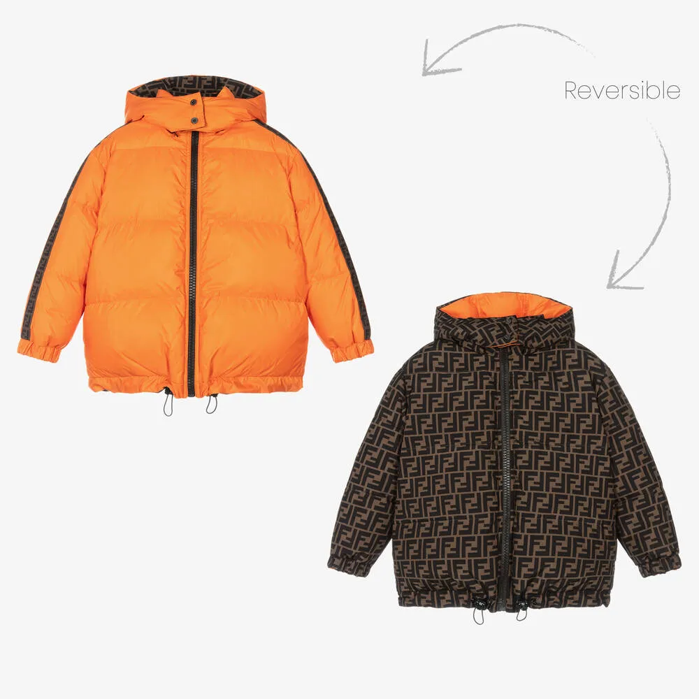 Orange & Beige Reversible FF Coat