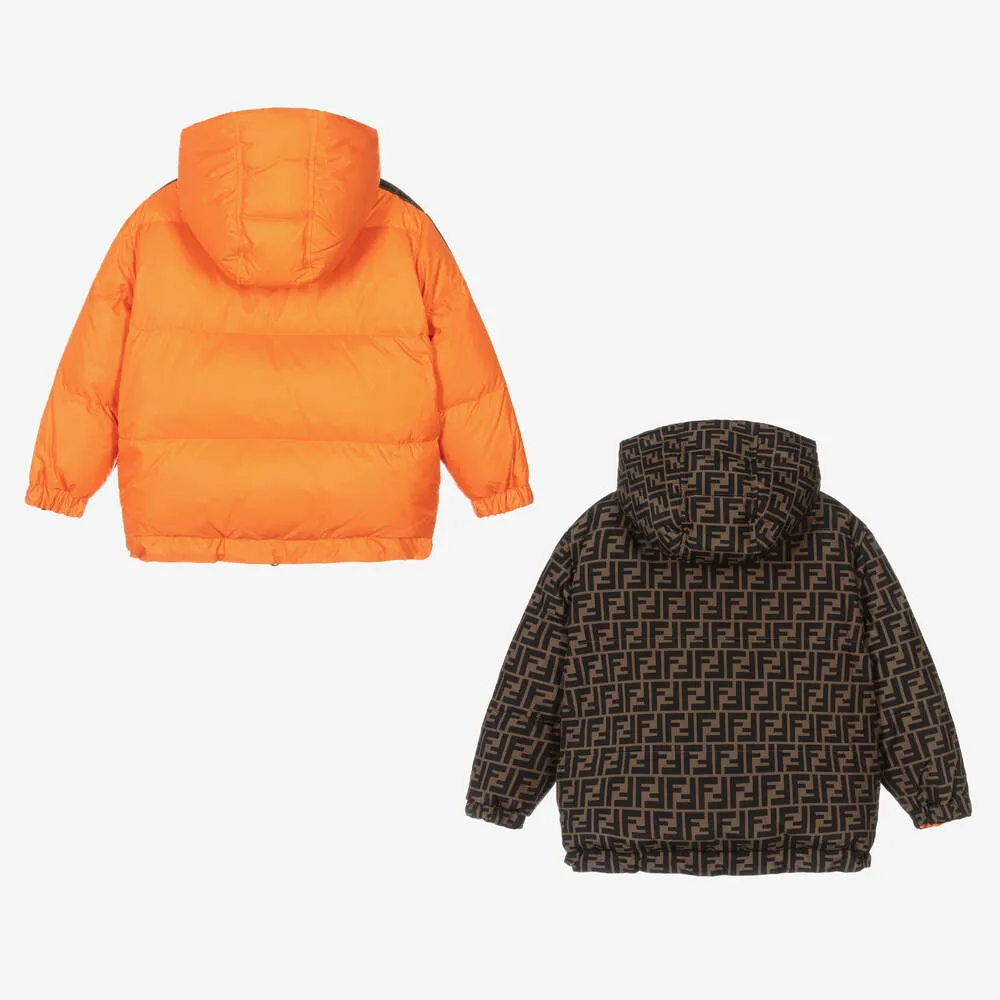 Orange & Beige Reversible FF Coat