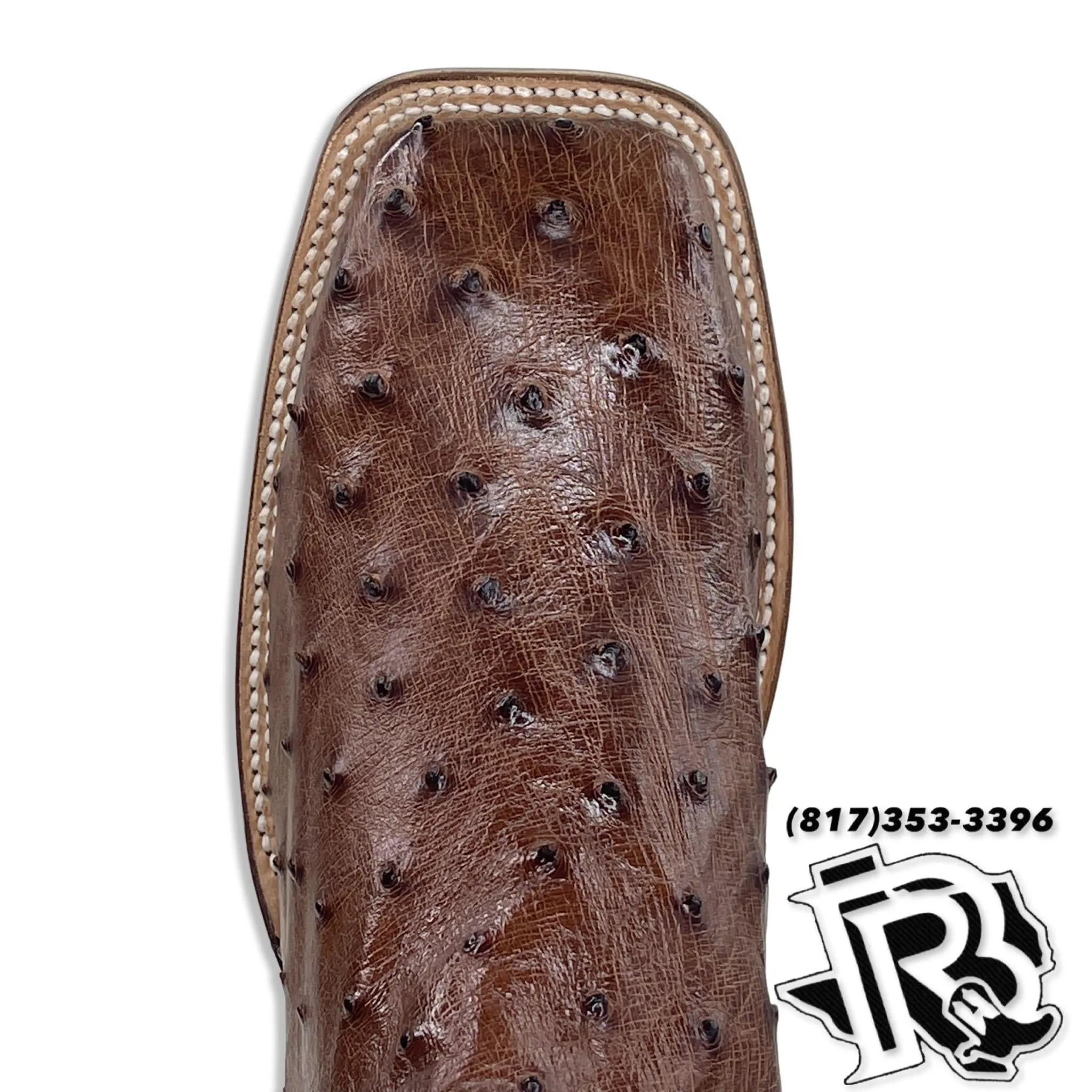 OSTRICH ANTIQUE BROWN ORIGNAL | JUSTIN BOOTS MEN SQUARE TOE WESTERN BOOTS