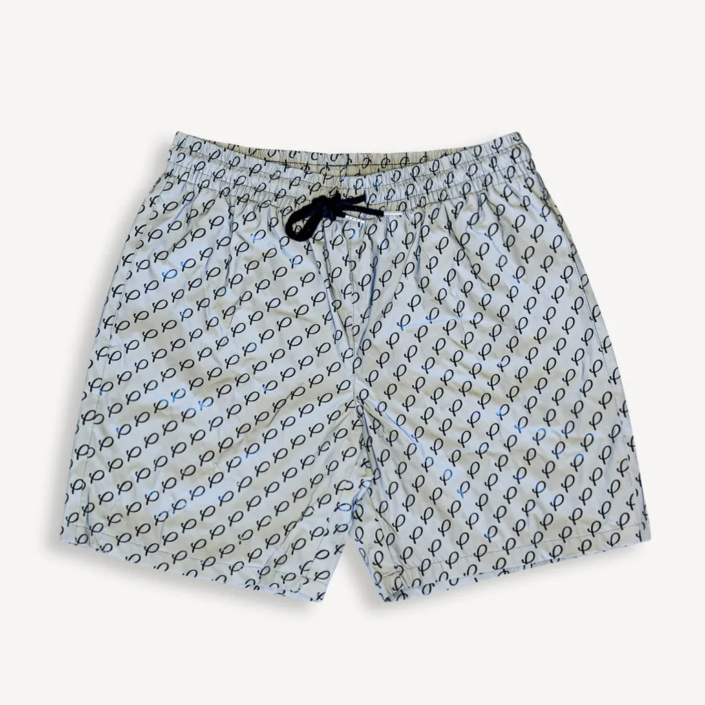 P Logo Reflective Swim Shorts