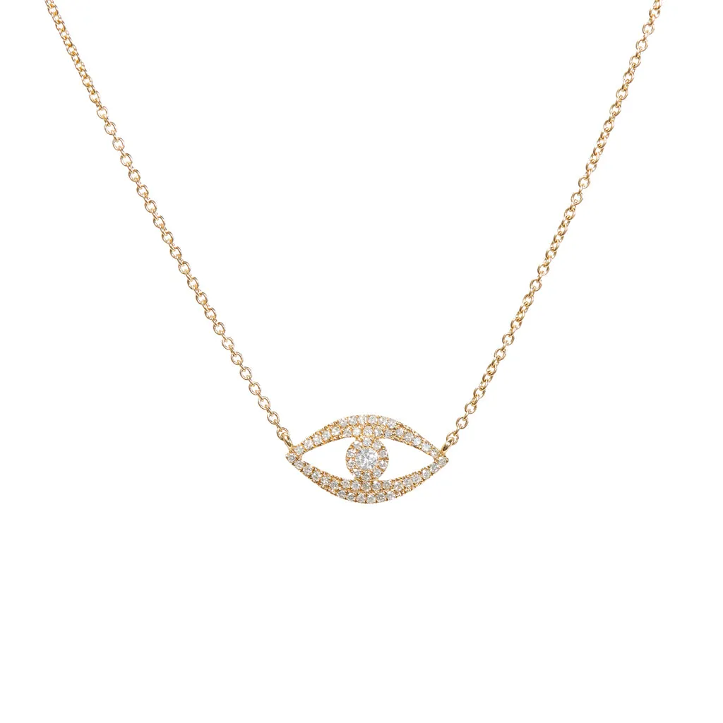 Pave Evil Eye Necklace