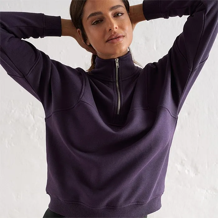 Plum Logo Sweat Half Zip | Hoodies & Crews | Stirling Sports