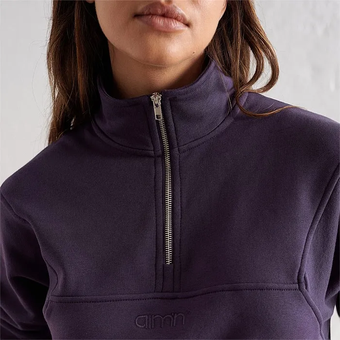 Plum Logo Sweat Half Zip | Hoodies & Crews | Stirling Sports