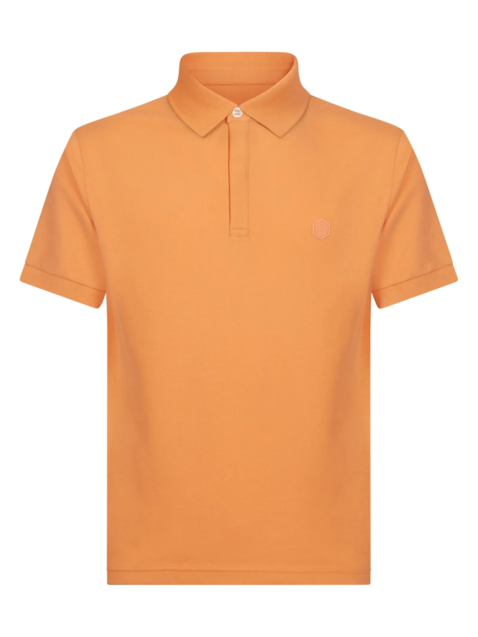 Polo in Eco Cotton Piquet Stretch - Tangerine