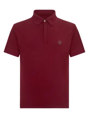 Polo in Eco Cotton Piquet Stretch - Tibetan Red