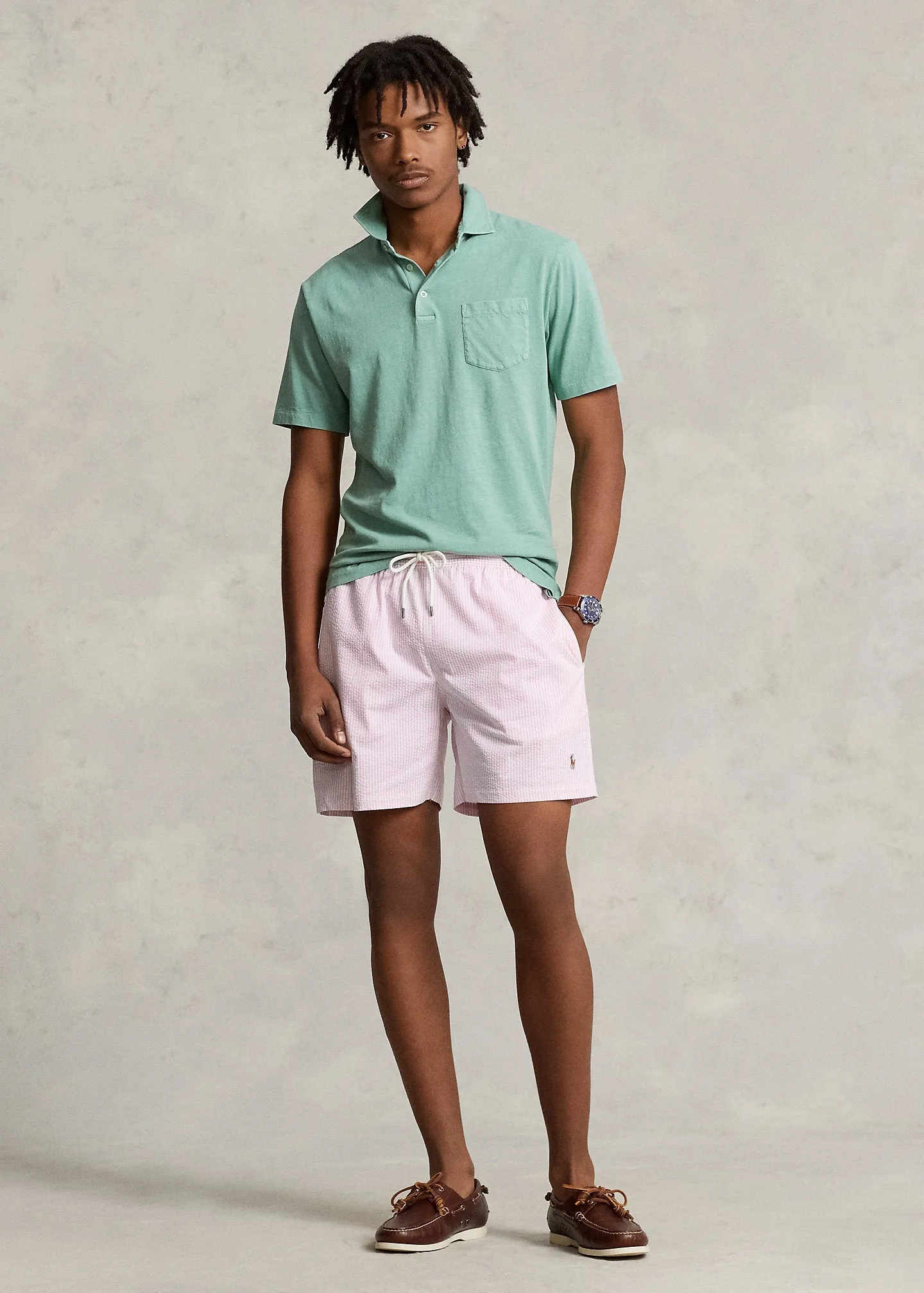 Polo Ralph Lauren - Short de bain Traveler classique Carmel Pink