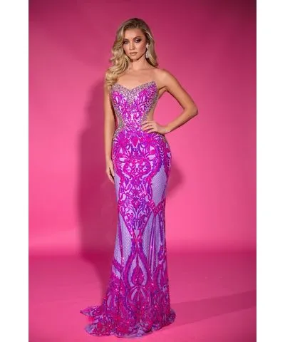 Portia and Scarlett PS25263 - Sweetheart Sequins Evening Dress