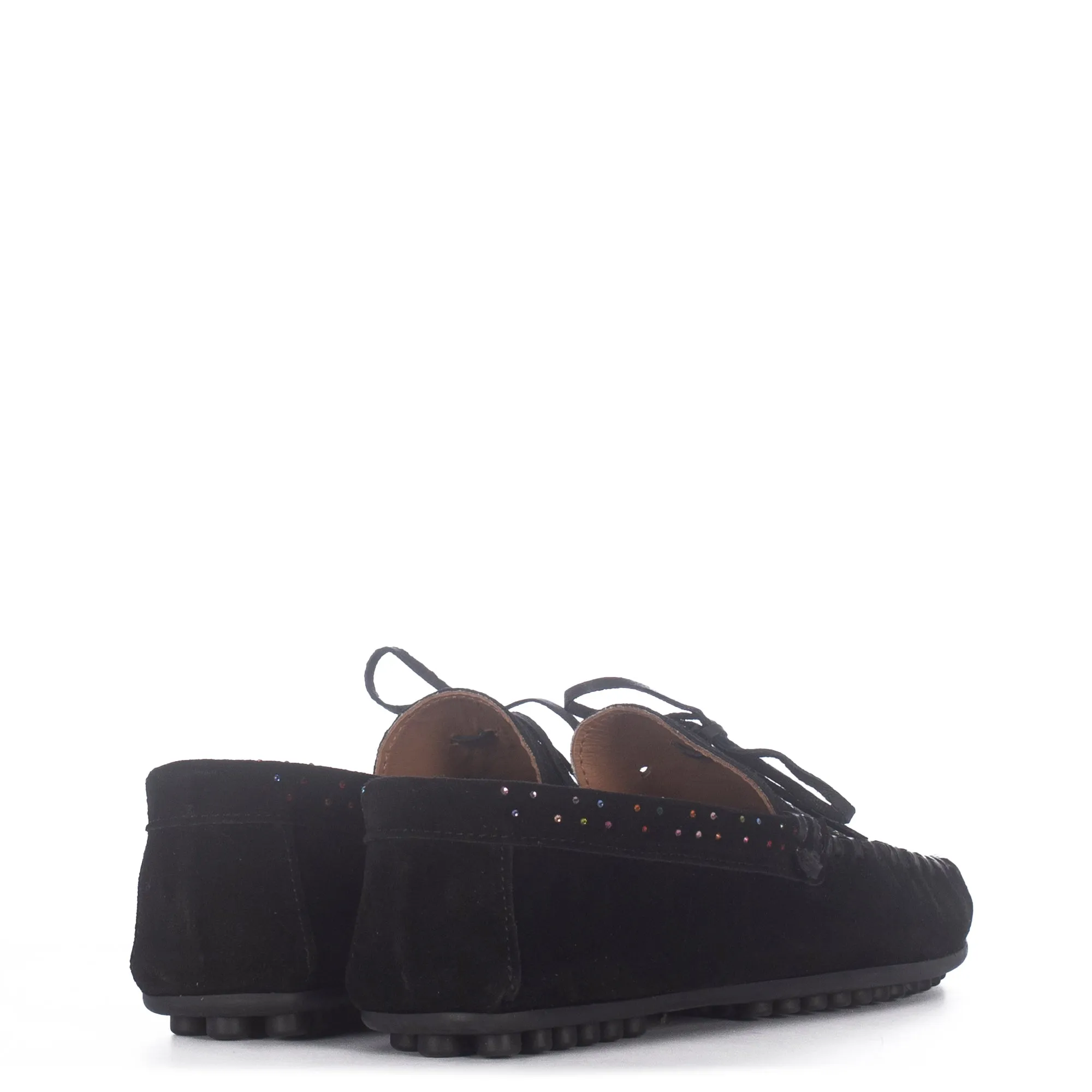 QUECHUA BLACK LOAFERS MULTICOLORED STRASS