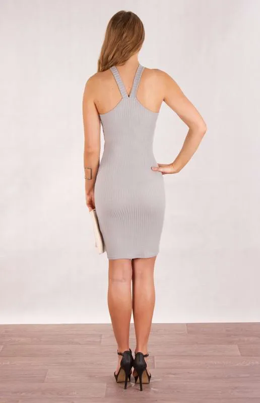 Racer Neck Rib Dress (LEVD18)